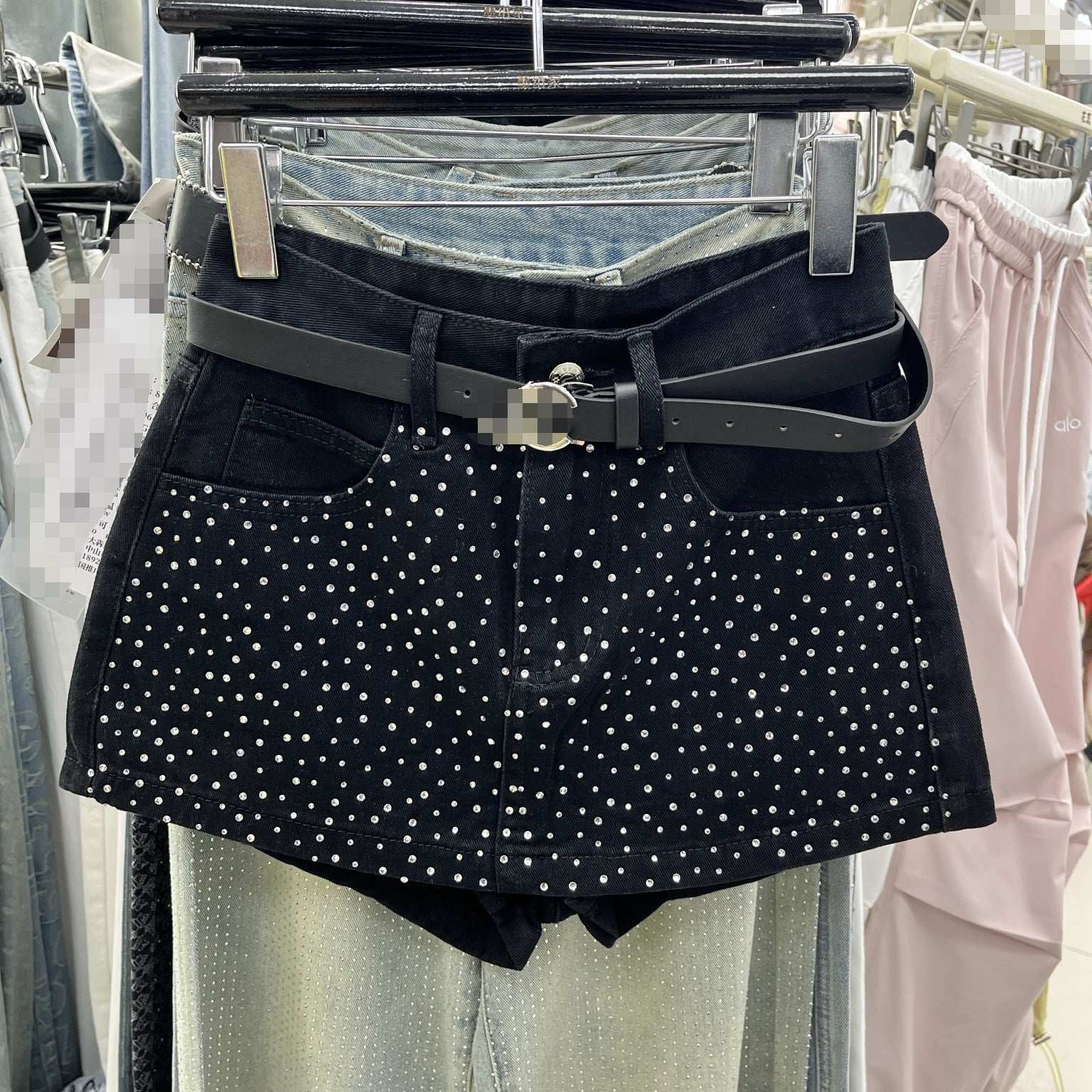 Full Diamond Starry Sky Denim Culotte Female Summer Mature Girl Style Ins - globaltradeleader