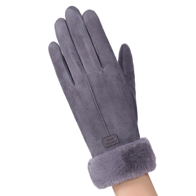 Thermal Gloves N915 Women's Winter Suede Double-layer Velvet Thickened - globaltradeleader