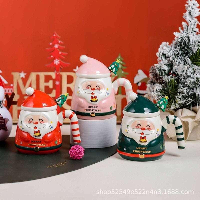 Creative Cartoon Santa Claus Cup Ceramic Cup Christmas Holiday Gift Hand-painted Water Cup Souvenir Mug - globaltradeleader