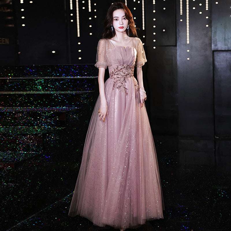 New Birthday Banquet Party Elegant Socialite Host Fairy Slim Evening Dress For Women - globaltradeleader