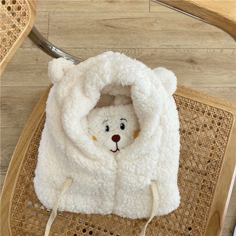 All-match thickened plush scarf with mask in winter