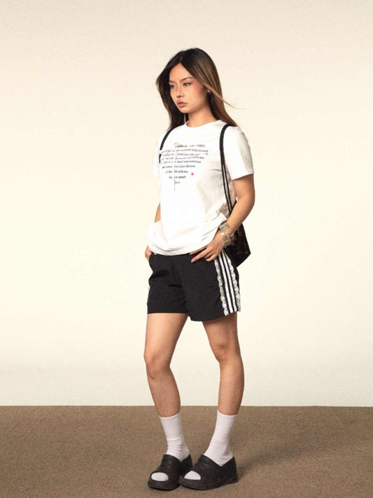 Lace Shorts Home Leisure Wide Leg Elastic Waist Sports Pants - globaltradeleader