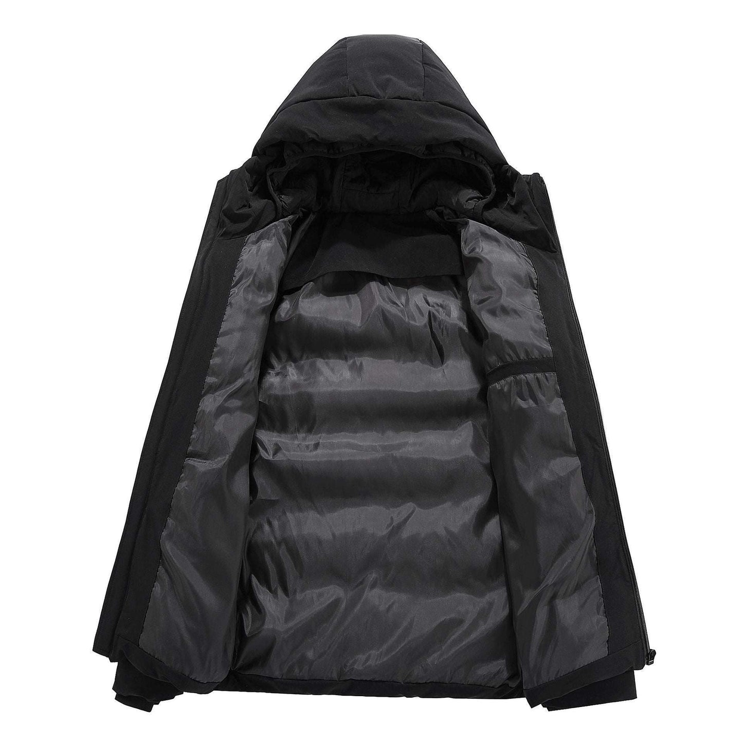 Men's Solid Color Hooded Cotton Jacket