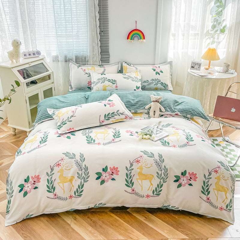 Cashmere Four-piece Brushed Quilt Cover Sheets - globaltradeleader