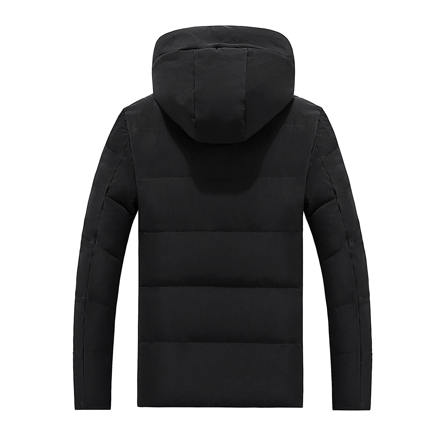 Men's Solid Color Hooded Cotton Jacket