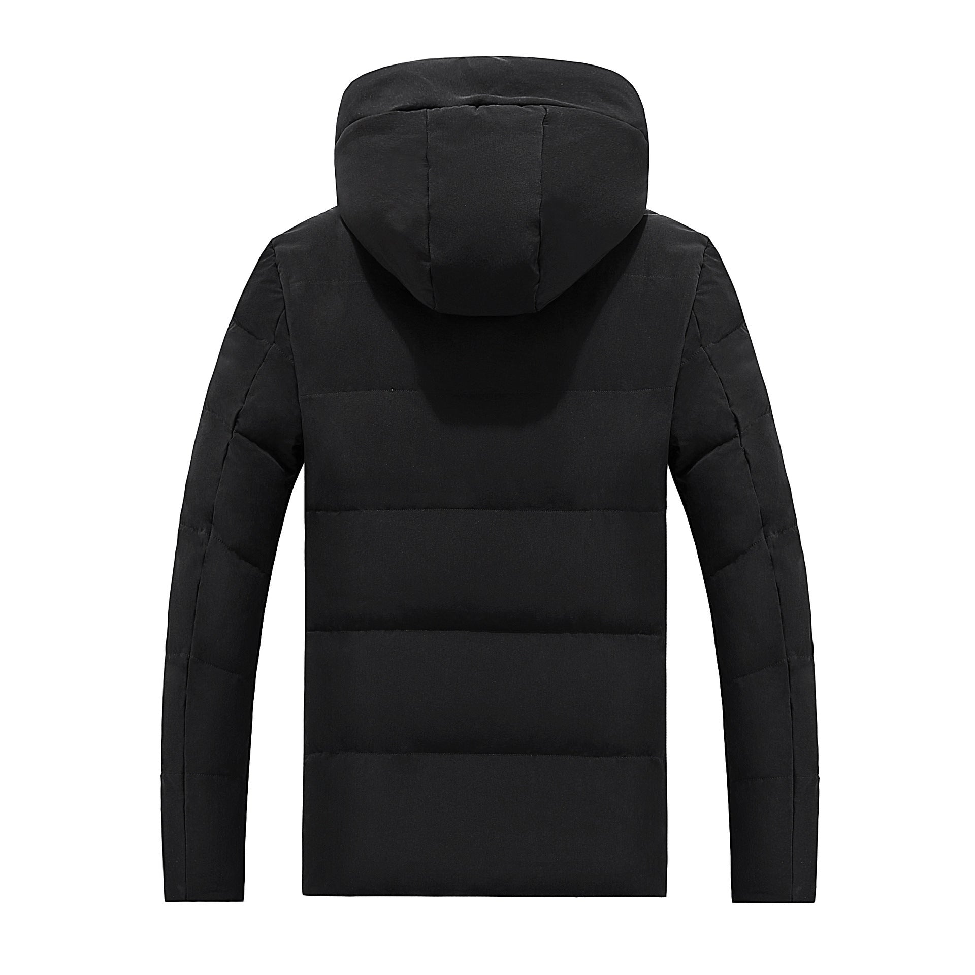 Men's Solid Color Hooded Cotton Jacket