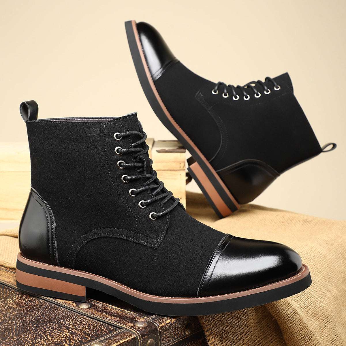 Men's Trendy Sleeve Leather All-match Casual Martin Boots - globaltradeleader