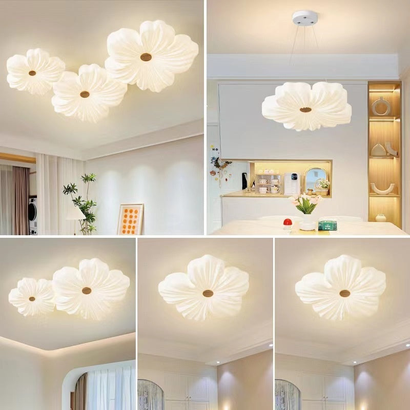 Flower Living Room Ceiling Lamp Cream Wind Petals - globaltradeleader