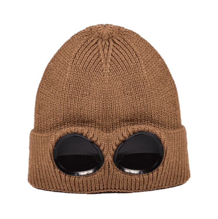 Windproof Mirror And Fleece Knitted Warm Wool Hat