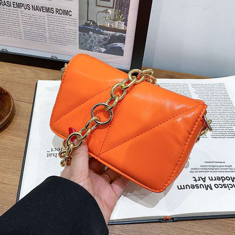 Thick Chain Women's Tote Bag Quality Leather Shoulder Bag Fashion Quilted Design Handbags Female Embroidery Thread Nolso Se Mano