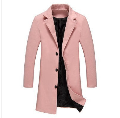 Autumn And Winter New Mens Solid Color Casual Business Woolen Coats - globaltradeleader