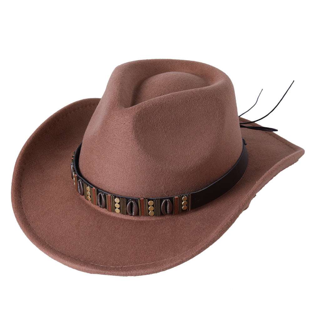 Woolen Hat Western Cowboy Top Hat Men's And Women's Curling Shell Accessories - globaltradeleader