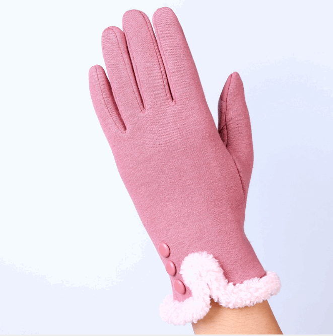 Touch screen ladies winter gloves outdoor sports cycling driving warm gloves not falling velvet gloves