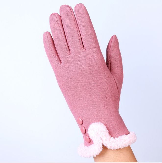 Touch screen ladies winter gloves outdoor sports cycling driving warm gloves not falling velvet gloves