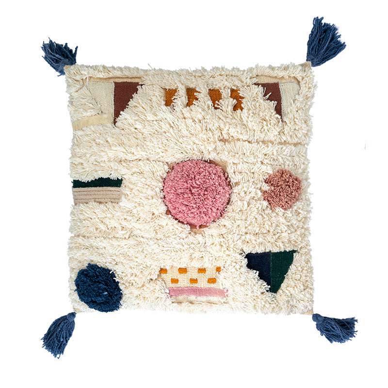 Cotton Tufted Pillowcase Homestay Hotel Tassel Pillow