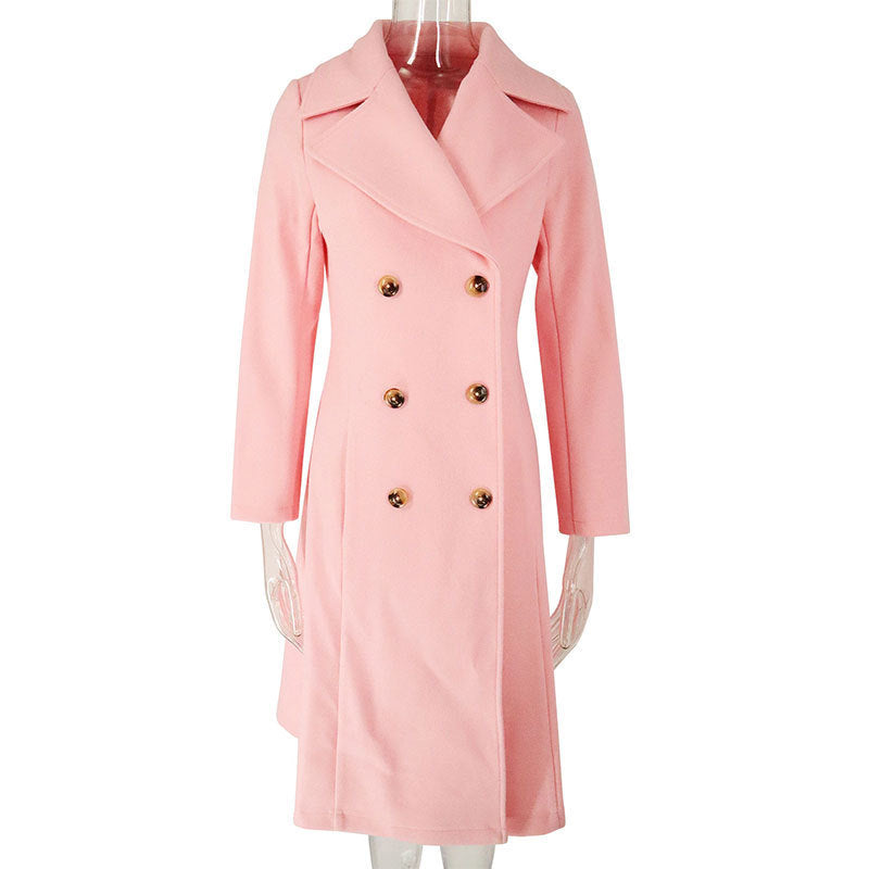 Women's Trench Coat Lapel Pocket Double Breasted Coat - globaltradeleader