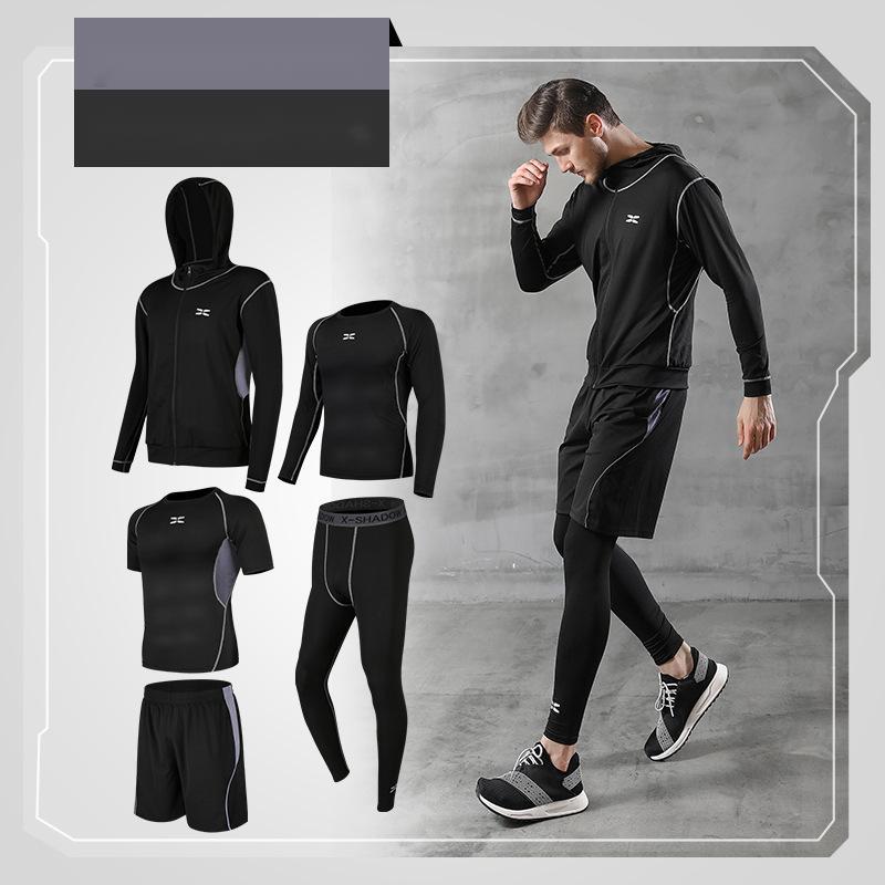 Running quick-drying basketball sports suit five-piece training suit - globaltradeleader