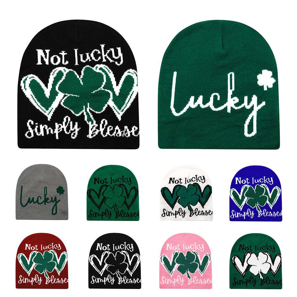 Letter Knitted Hat Autumn And Winter Outdoor Warm Hat - globaltradeleader