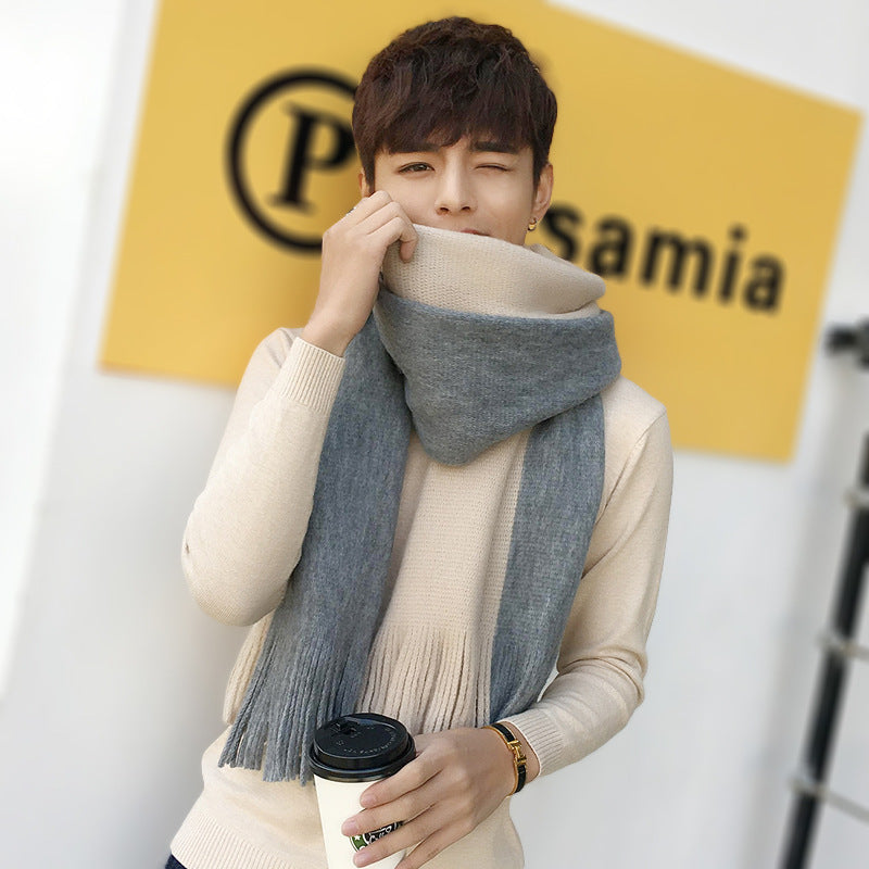 Men's Fashionable And Versatile Simple Woolen Scarf