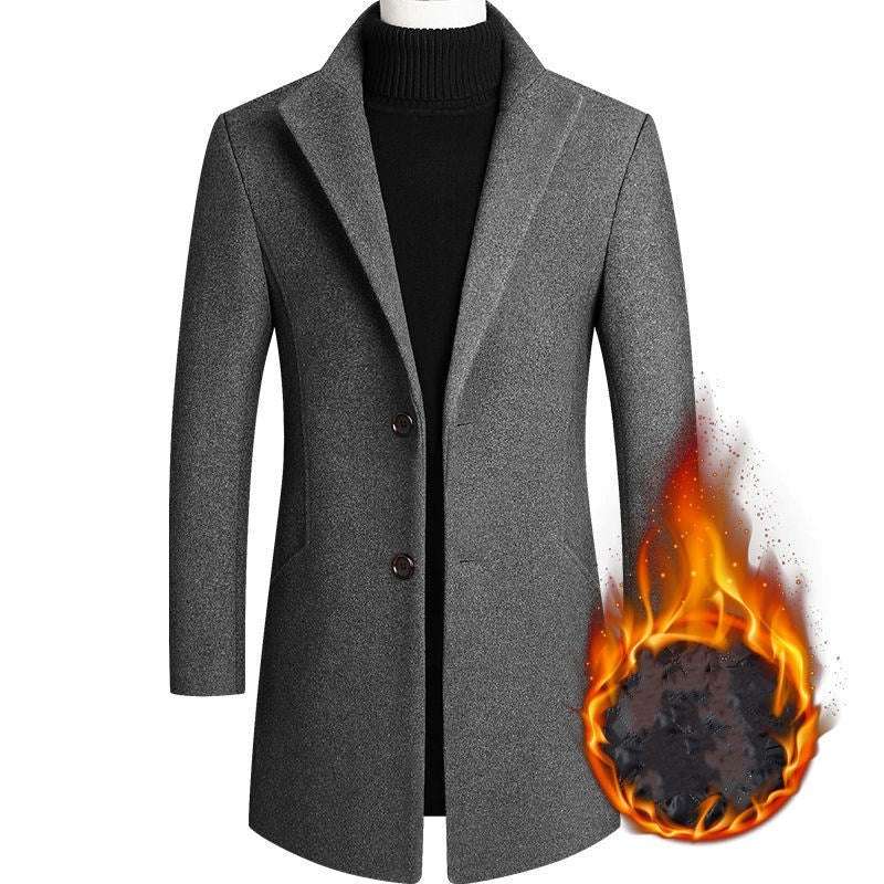 Men's Wool Coat Medium Length Leisure Suit - globaltradeleader