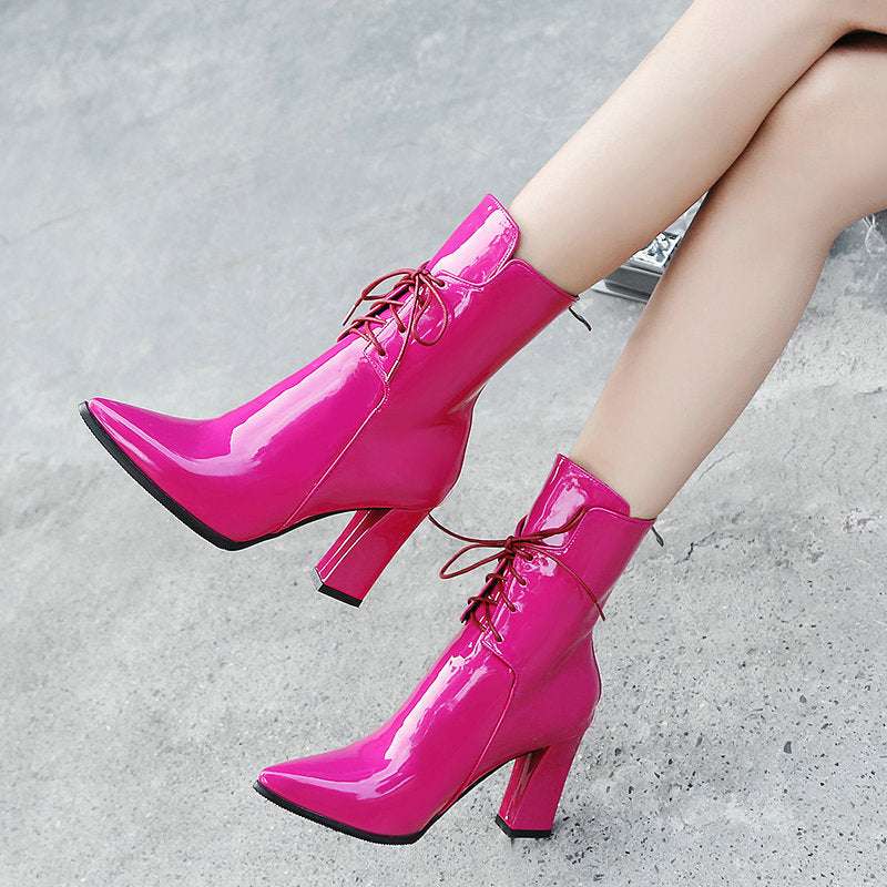Autumn And Winter Chelsea Ankle Boots European And American Street Style Fashion High Heels Temperament Large Size Middle Tube Women's Boots