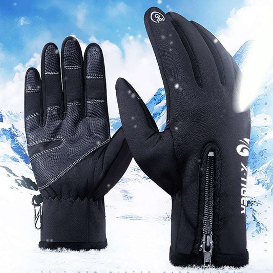 X-TIGER Winter Touch Screen Gloves Full Finger Zipper Touch Screen Men And Women Windproof Warm Cycling Sports Fleece Mountaineering - globaltradeleader