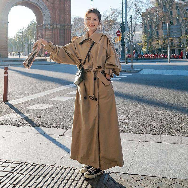 Women's Mid-length Trench Coat - globaltradeleader