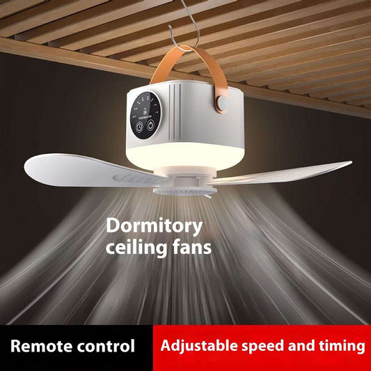 Multifunctional Light Small Ceiling Fan Outdoor Camping USB Rechargeable Fan - globaltradeleader