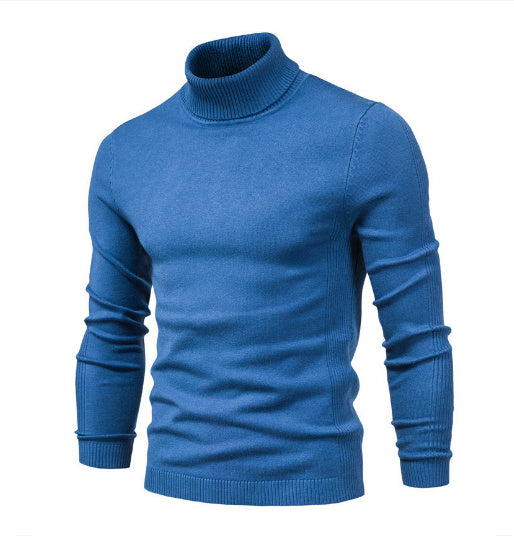 Men's Solid Color Slim Pullover Turtleneck Sweater Winter Casual Tops Clothing - globaltradeleader