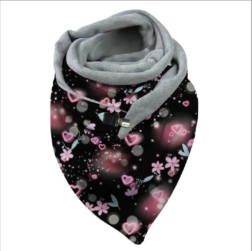 Versatile Thickened Simple Warm Shawl Fashionable Printed Scarf