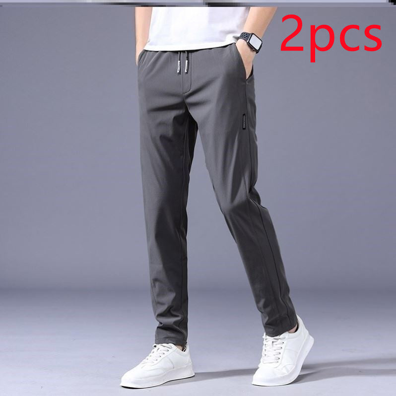 Drawstring Trousers Thin Casual Pants Korean Version Loose Straight Sweatpants Mens Clothing - globaltradeleader