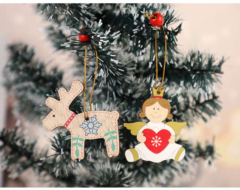 Christmas Crafts Wooden Pendant Modern Simplicity