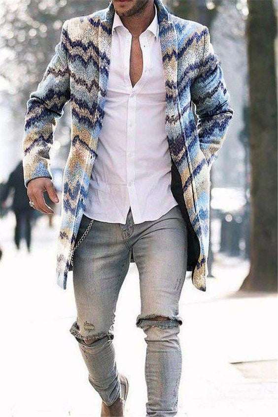 Men's Woolen Stand Collar Mid-length Trench Coat - globaltradeleader