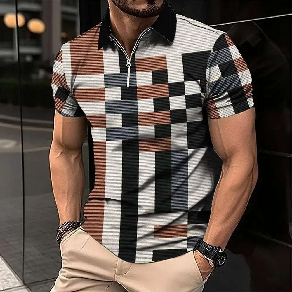 Men's Fashion Plaid Short-sleeved Top - globaltradeleader