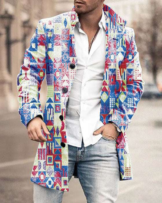 Men's Woolen Stand Collar Mid-length Trench Coat - globaltradeleader