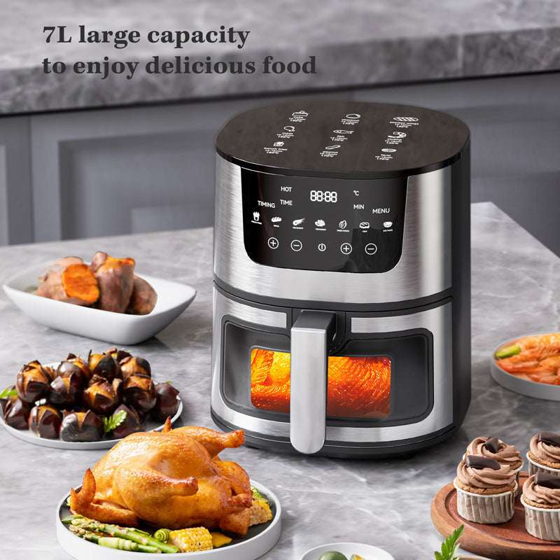 Stainless Steel Smart Visual Air Fryer Household Oven - globaltradeleader