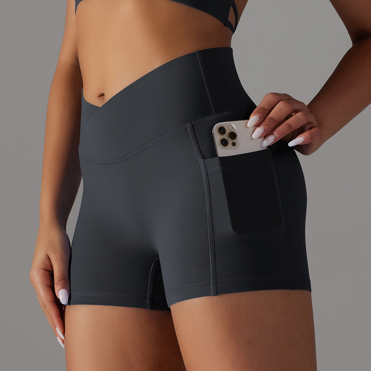 Yoga Shorts With Phone Pocket Design Fitness Sports Pants For Women Clothing - globaltradeleader