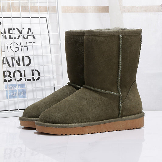 Middle Tube Plus Velvet Warm  Boots Student Cotton Shoes - globaltradeleader