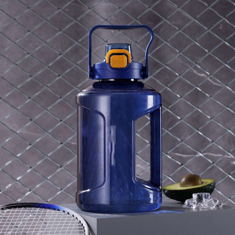 Large Capacity Straw Cup Gradient Plastic Water Bottle