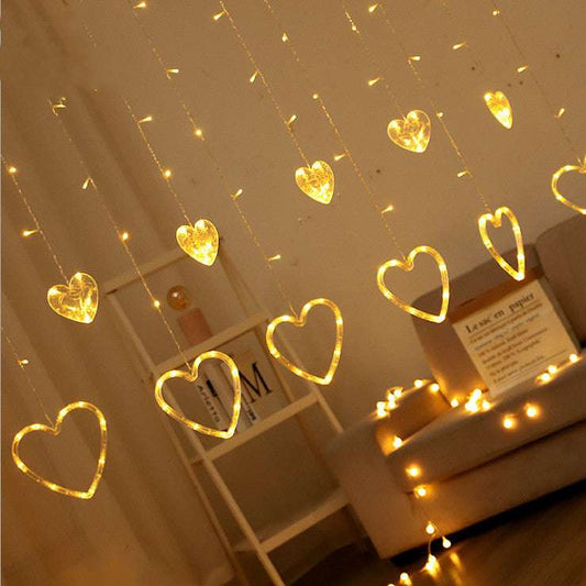 Christmas Curtain Room Led Decoration Love Lamp