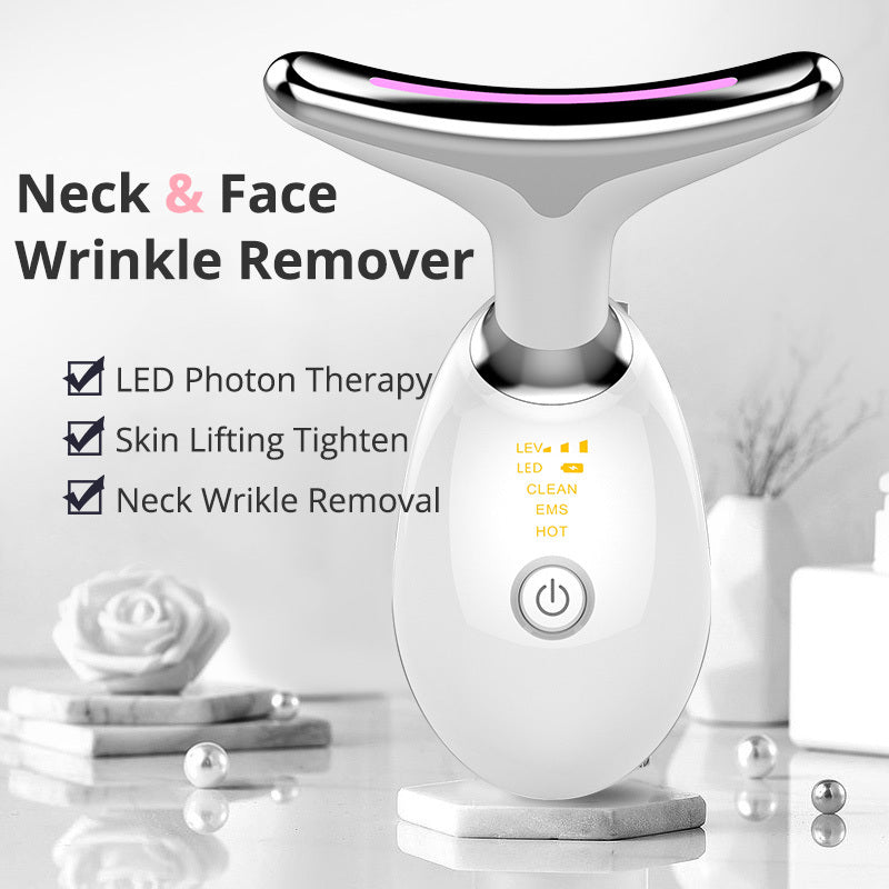 EMS Thermal Neck Lifting And Tighten Massager Electric Microcurrent Wrinkle Remover - globaltradeleader