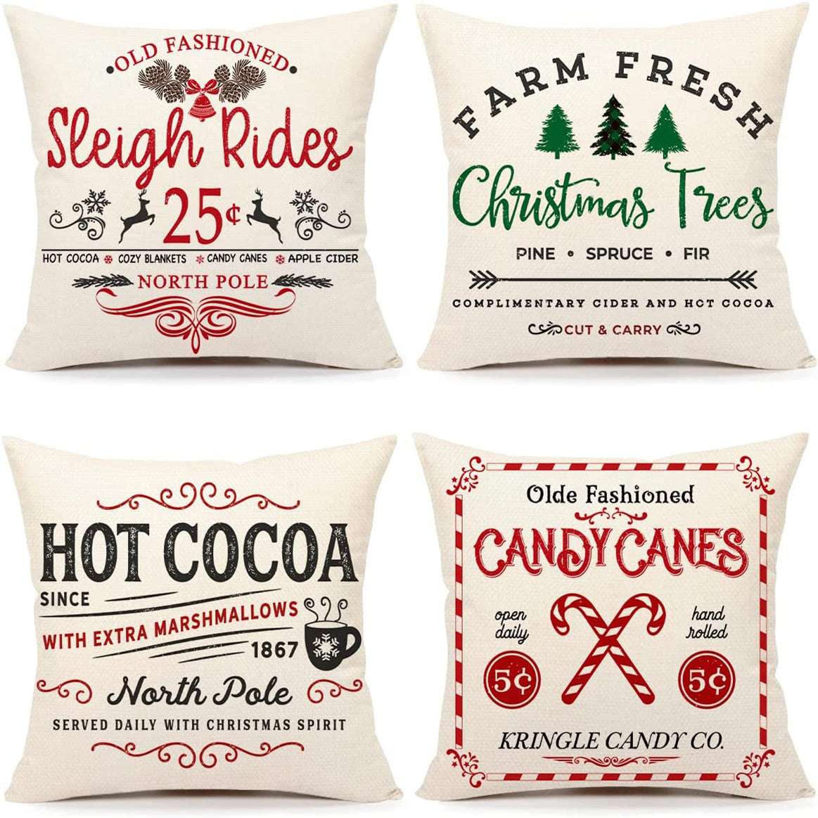 Christmas Fashion Minimalist Print Sofa Pillow Cover