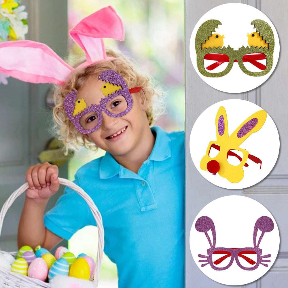 Creative Egg Bunny Easter Glasses Frame Dress Up