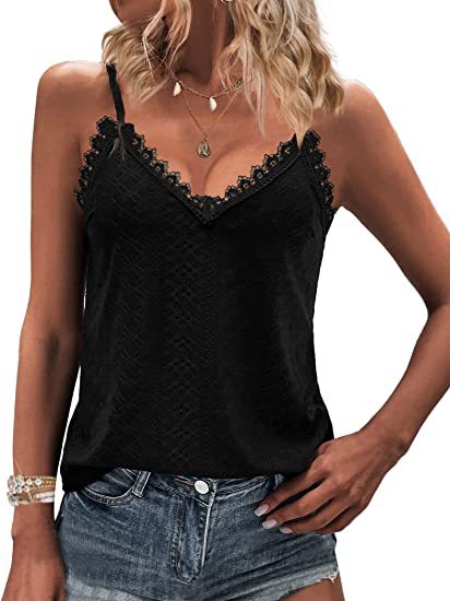 Solid Color Hollow Lace Strappy T-shirt - globaltradeleader