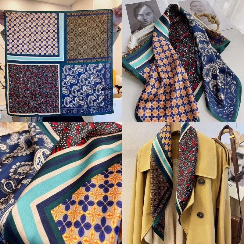 Women's Silk Scarf Strap Retro Tube Top Sun Protection