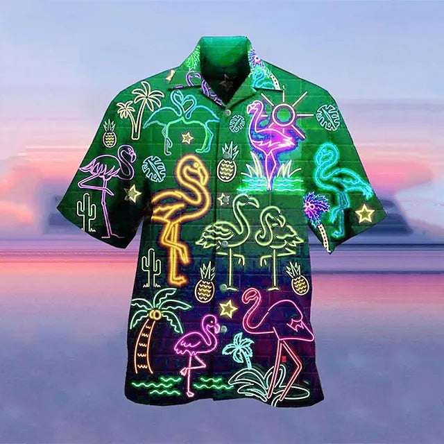 Men's Shirts Summer Hawaiian Fluorescence
