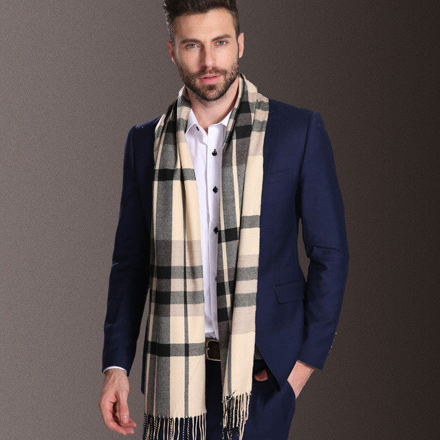 New Europe Fashion Shawl Scarves Men Winter Warm Tartan