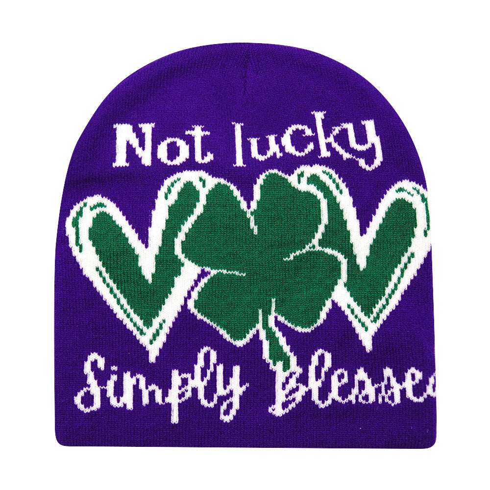 Letter Knitted Hat Autumn And Winter Outdoor Warm Hat - globaltradeleader