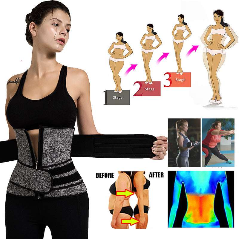 Tummy Sweat Shapewear Bodysuits Women Waist Trainer Slimming 2-3 Belts Workout Shaper Corset - globaltradeleader