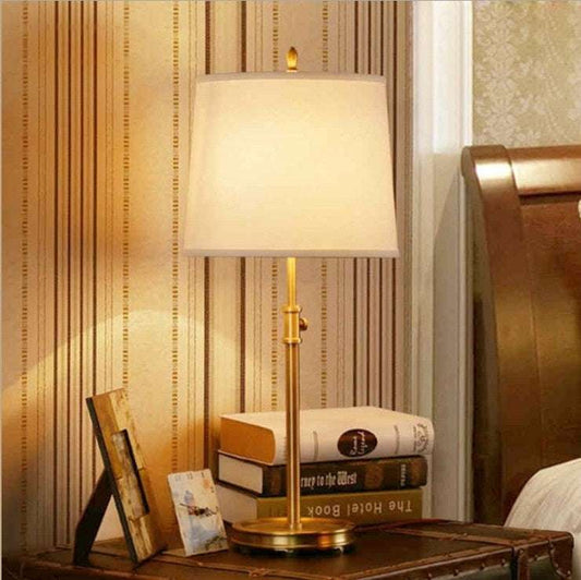 All Copper Lifting Copper Lamp Simple Rural Retro Living Room Bedroom Study Lamp - globaltradeleader